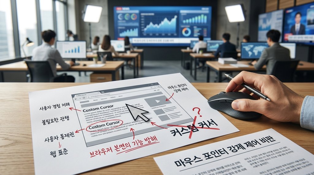 웹사이트의 마우스 포인터 강제 제어, 사용자 경험 해치는 불필요한 관행