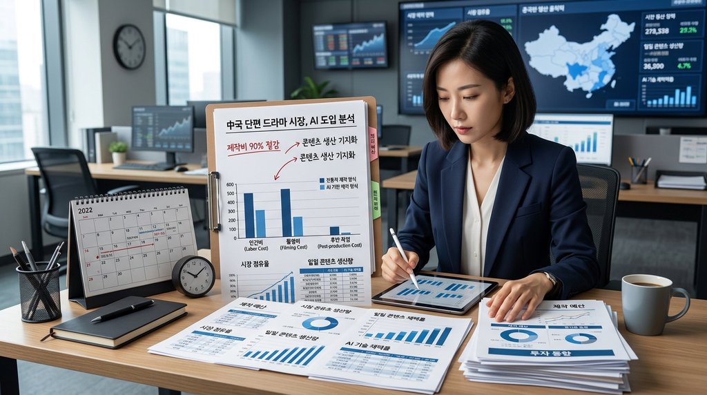 중국 단편 드라마 시장, AI 도입으로 제작비 90% 절감… 콘텐츠 생산 기지화